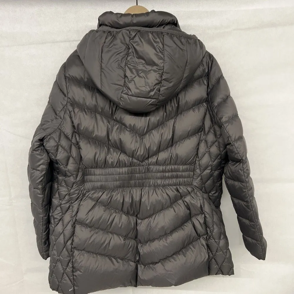 NEW MK Michael Kors Quilted Short Puffer Jacket Coat in Gray Sz PXXL Petite - Image 7