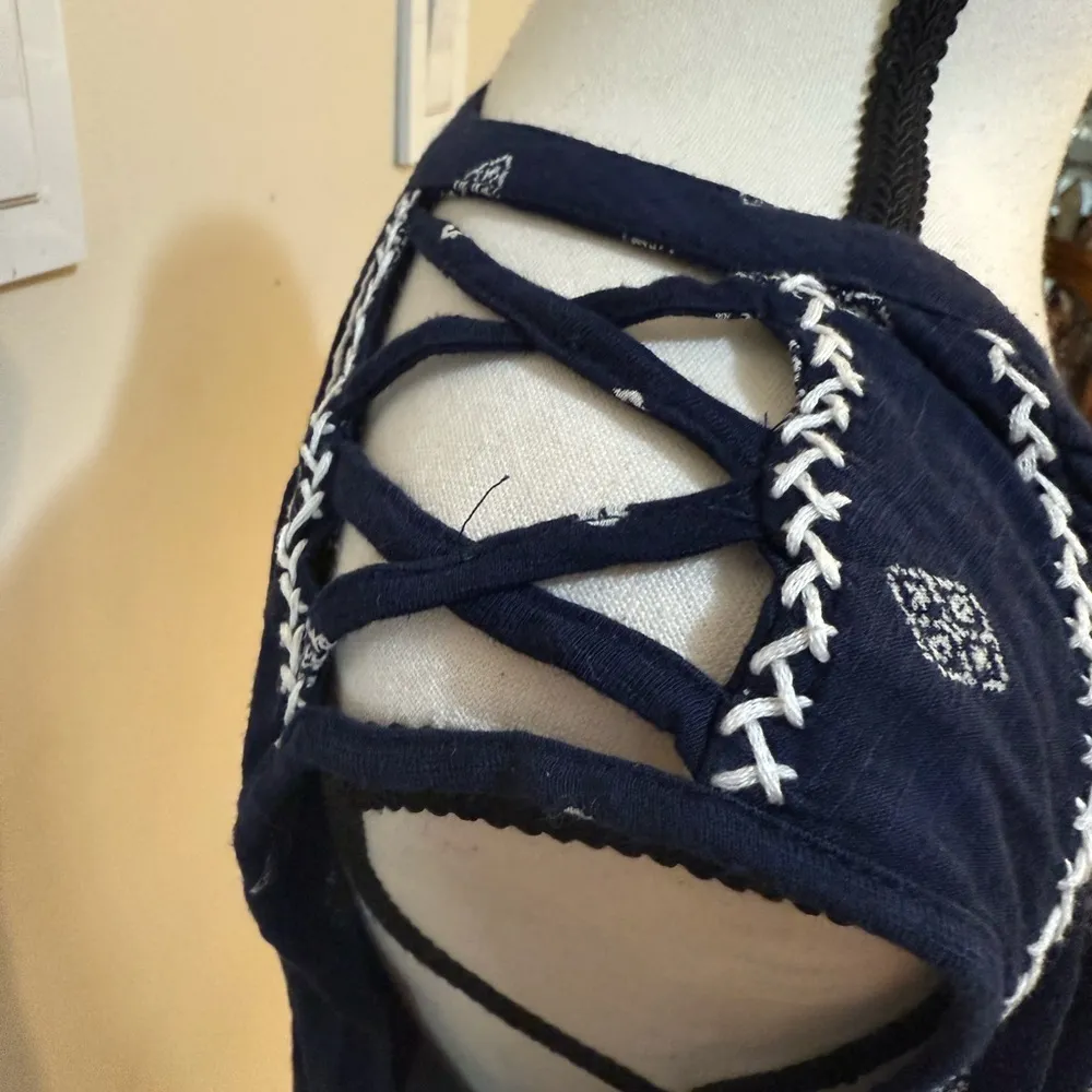 Lucky brand | Navy Blue Patterned top - Image 3