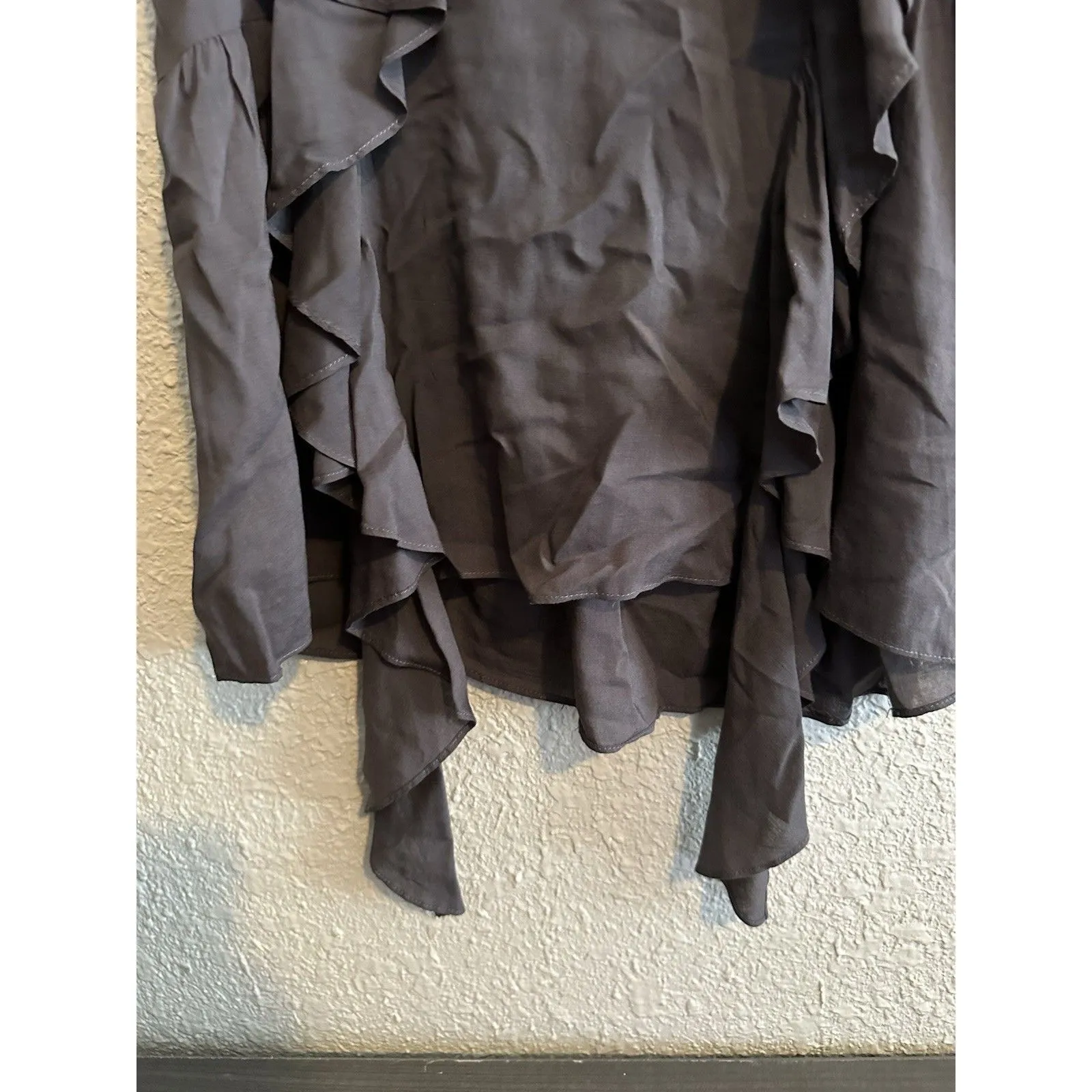 Alythea Womens‎ Y2K Babydoll Top Size L Brown Fairy Grunge Whimsigoth Ruffle - Image 4