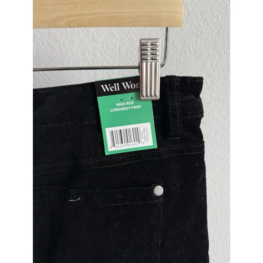Well Worn Women's High Rise Corduroy Pants Black Stretch Size 12/32 NEW Casual‎ - Image 15