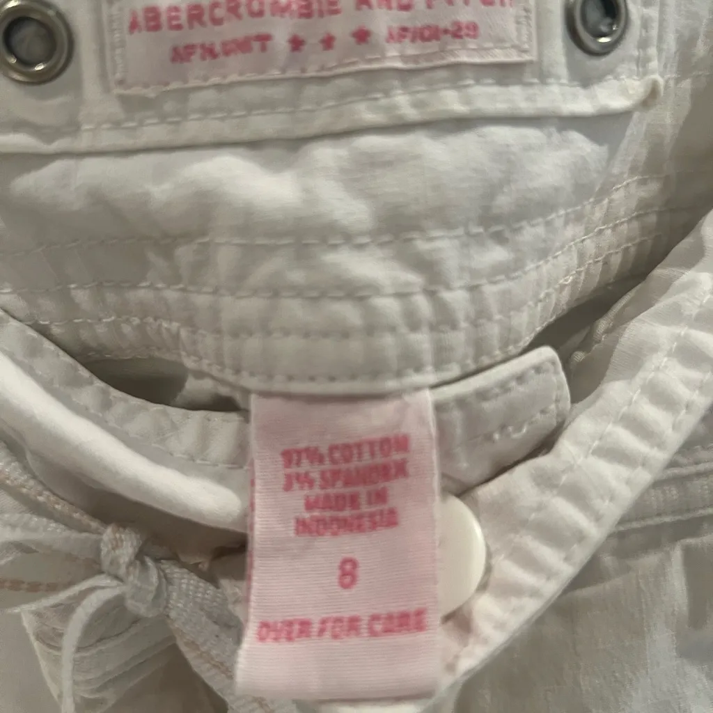 Abercrombie Fitch White Cargo Pants - Image 4