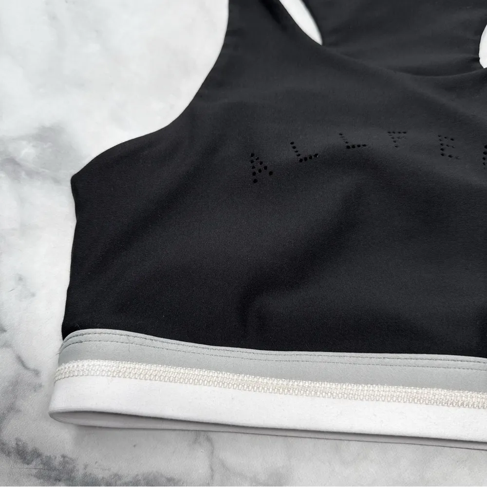 All Fenix Laser Line Spellout Logo Cutout Sports Bra Black Activewear Workout XS - Image 4