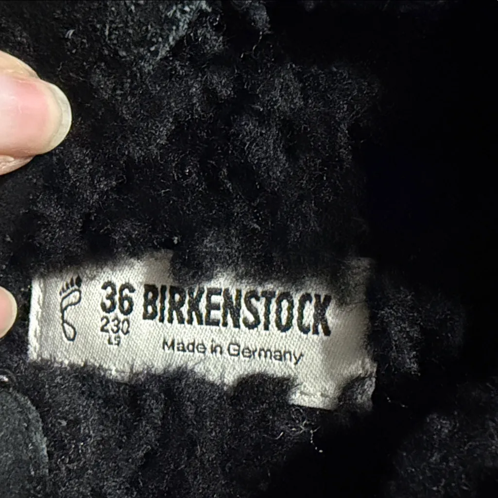 Birkenstock Black Fuzzy Sandals - Image 8