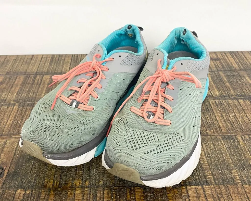 Hoka One One Warahi 3 Gray and Blue Running Athletic Shoes Size 9.5 - Image 1