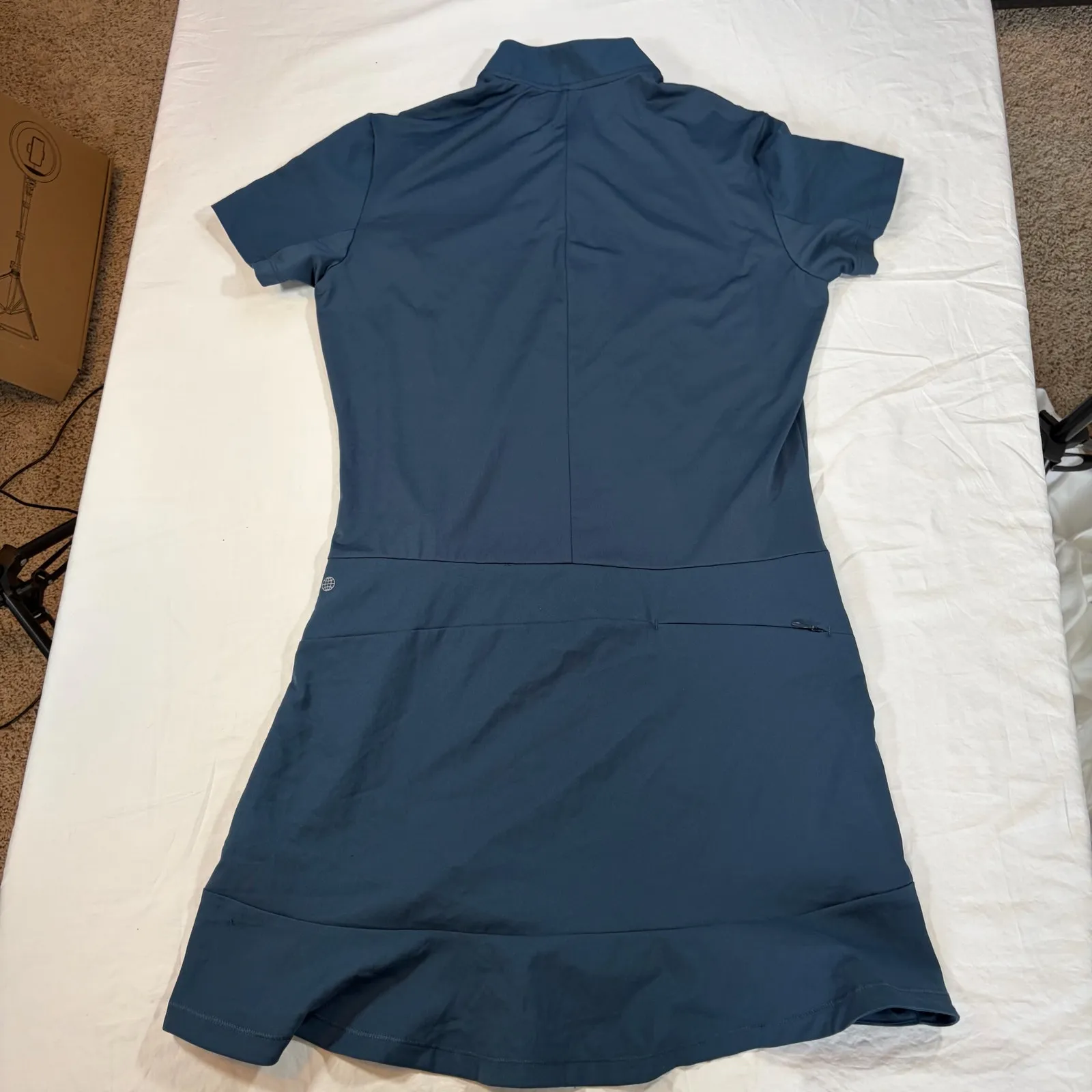 Adidas women’s performance dress. Golf. Tennis. M. Navy. Mock neck. Quarter zip - Image 7