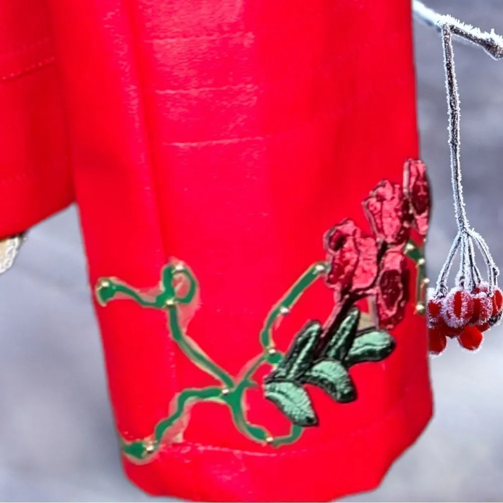 Yijia Meiyi red leather revamped jacket! Red Size XL - Image 5