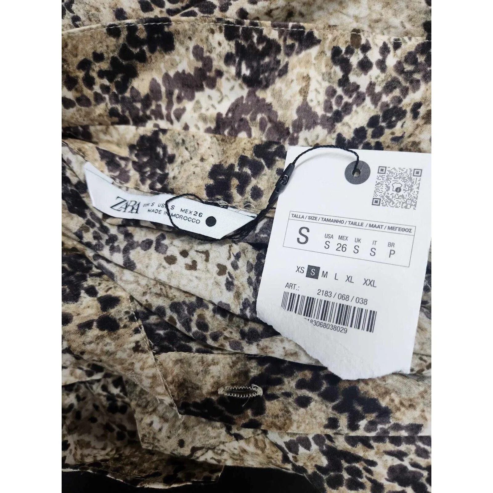 BNWT ZARA WOMENS COLLECTION ANIMAL PRINT SHIRT Size  S - Image 9