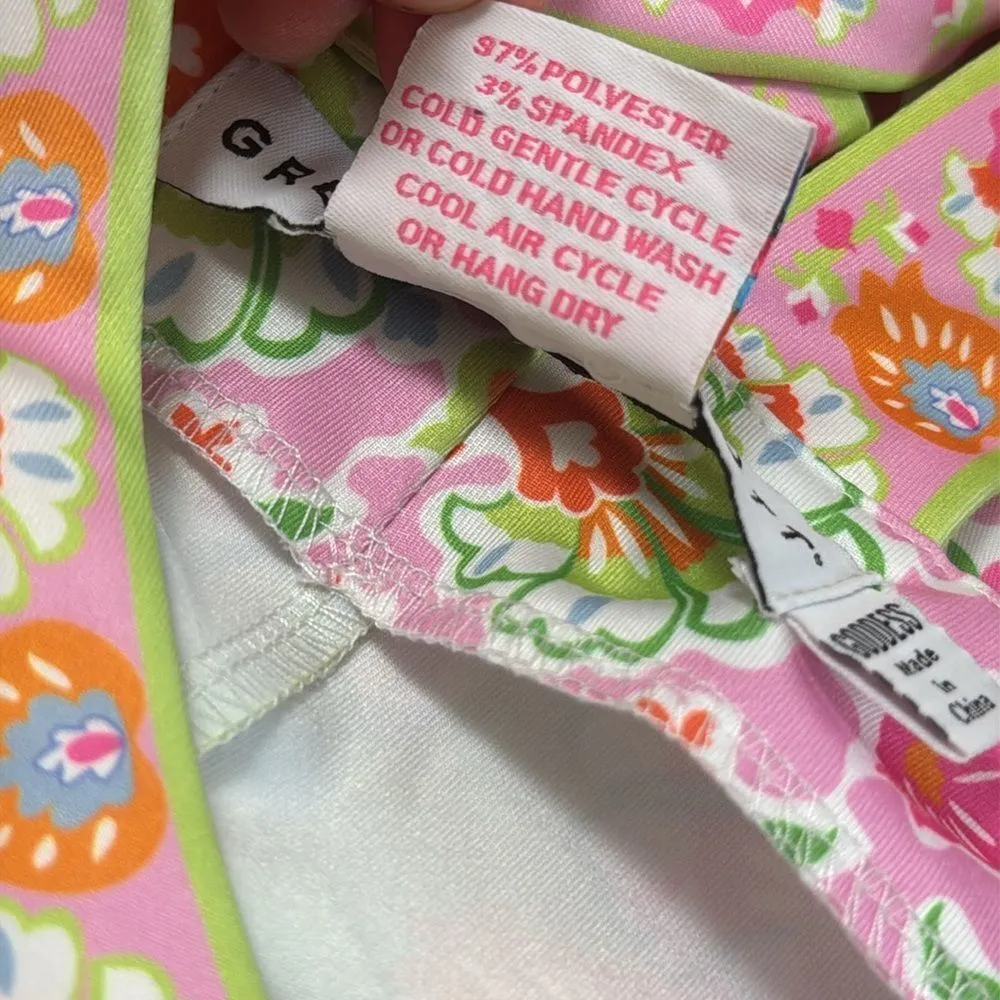 Gretchen Scott Isosceles Sheath Dress Pink Green Floral Sleeveless Resort XXL - Image 6