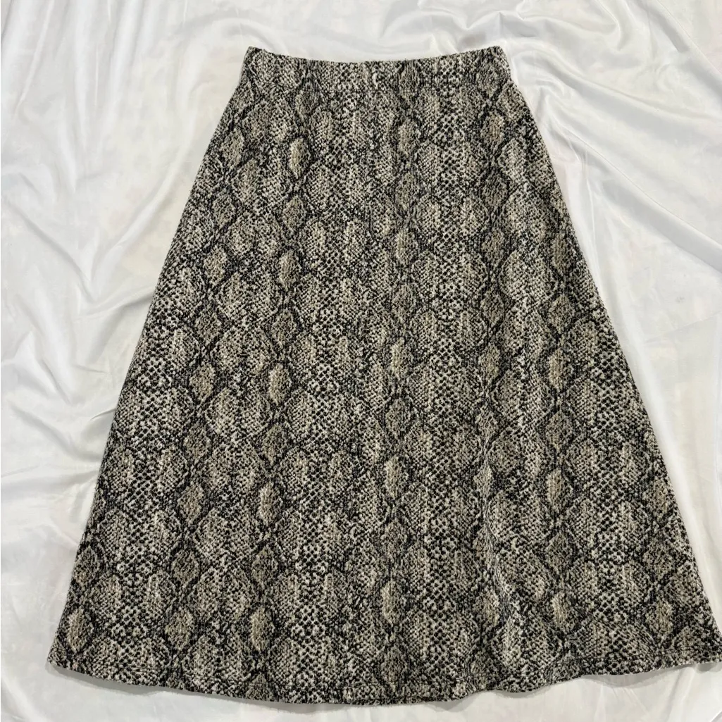 Zara Baddie Knit Snake Print Soft Sweater A-Line Skirt Small - Image 4