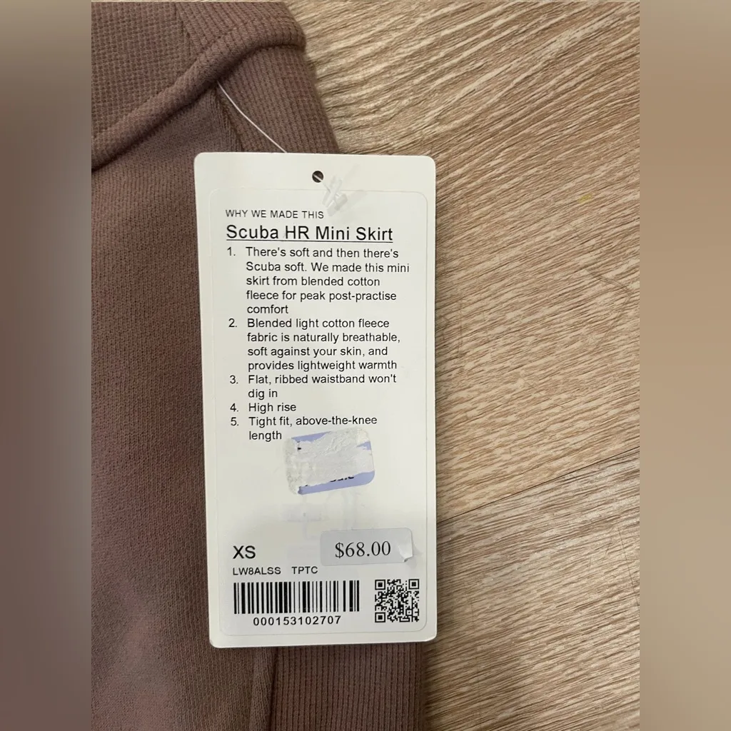 NWT Lululemon Scuba High-Rise Mini Skirt Taupetastic XS - Image 5