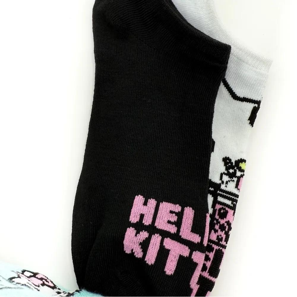 Hello Kitty Womens No Show Socks Sanrio Pink Pastel Fun Cute Gift Bows Polka Dot - Image 6