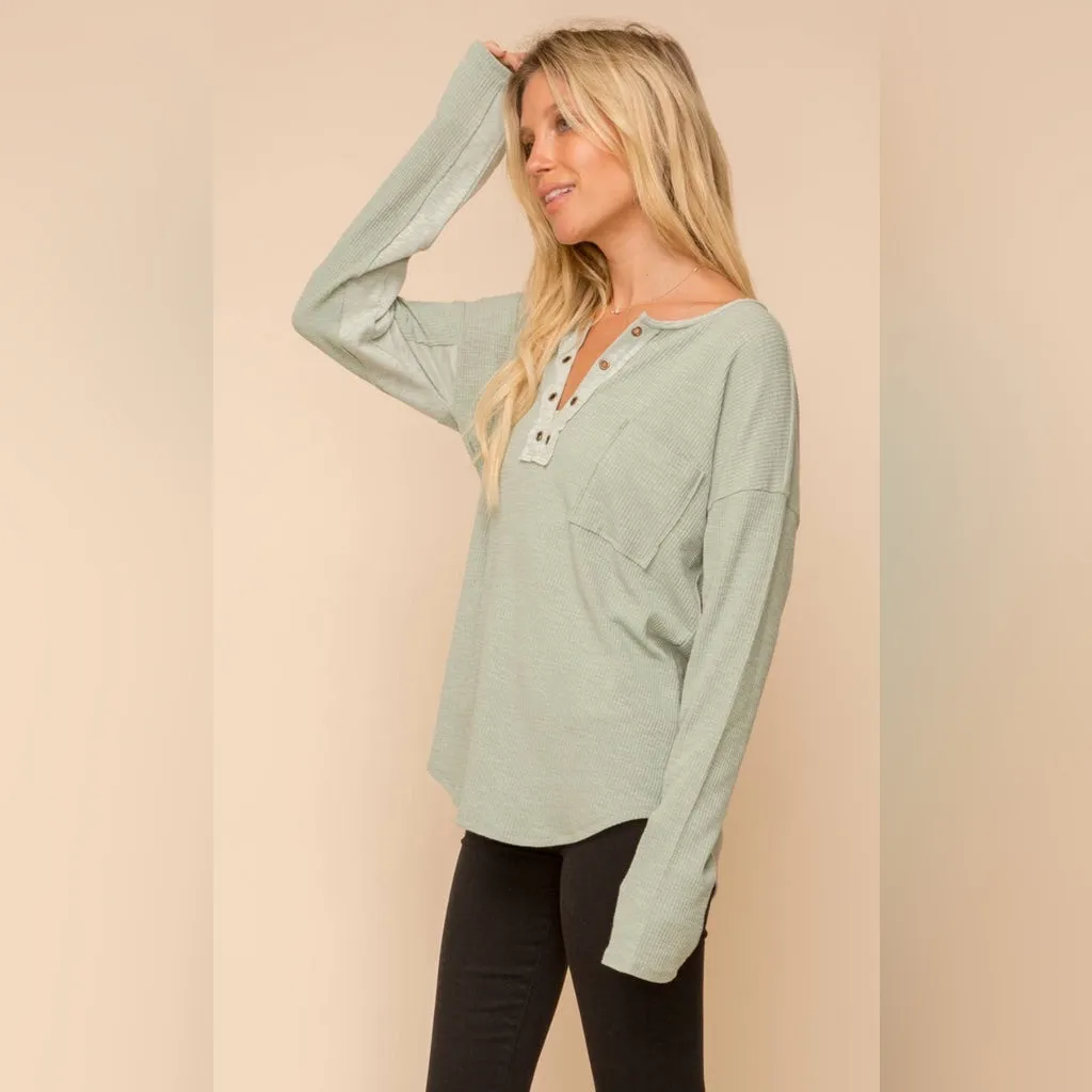 Hem & Thread Grommet Detailed Rib Top - Image 7