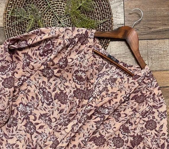 NYDJ Womens Shirt Blouse Pink Pirple Floral Button Front Plus Size 3X - Image 2