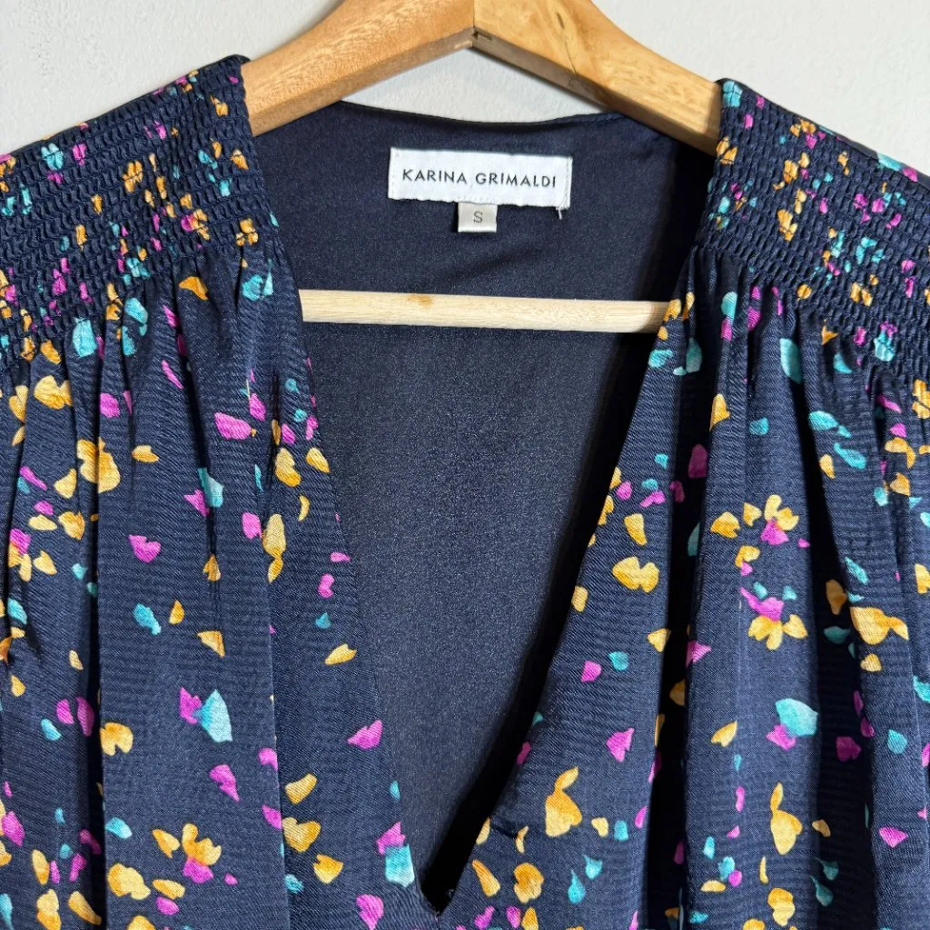 Karina Grimaldi Renatta Speckled Mini Dress Women's Small Blue Formal Wedding - Image 8