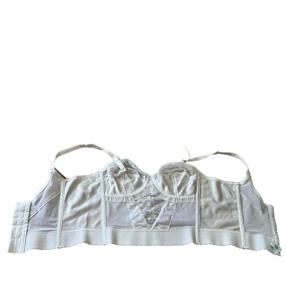 Vintage Carnival White Corset Bustier Bra 38B Longline Lace Detailing Size undefined - Image 8