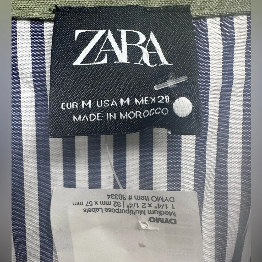 peplum pinstripe long sleeve button up elastic waist top - Image 7