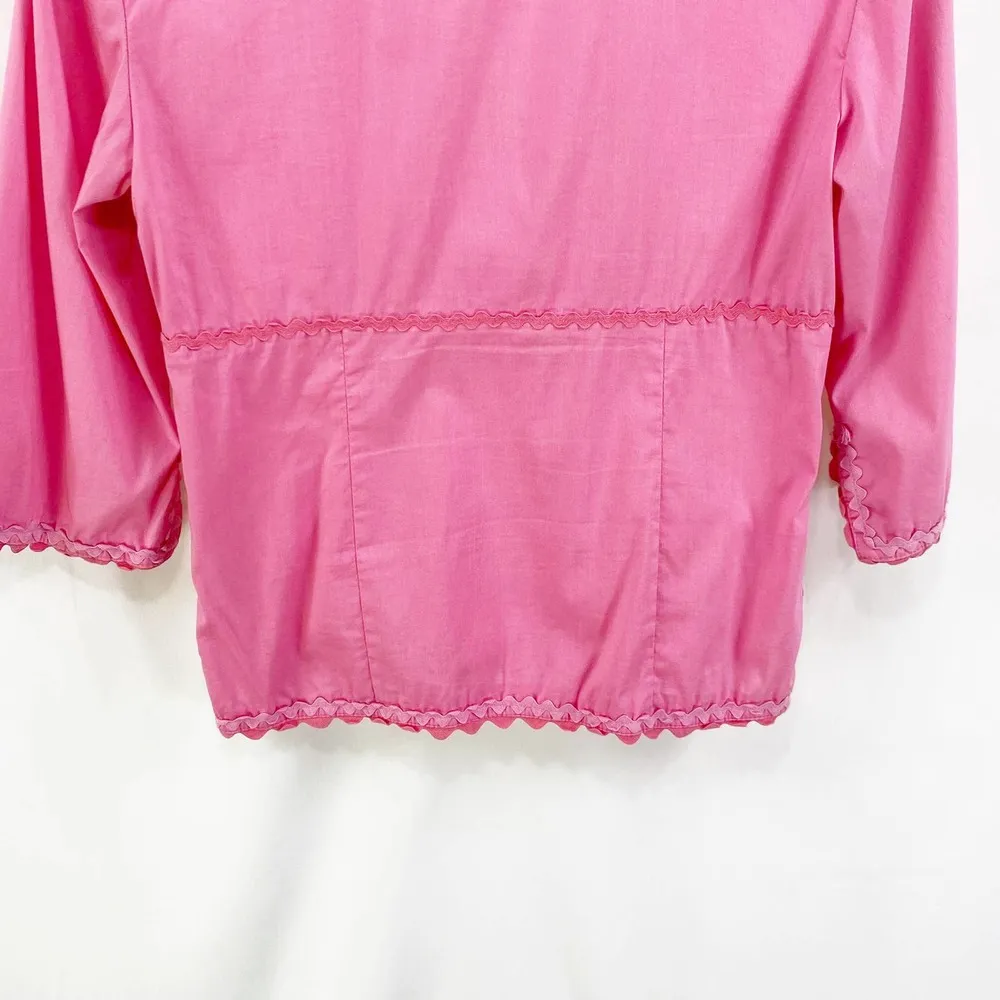 CYNTHIA STEFFE Pink V-Neck 3/4 Sleeve Blouse - Image 6