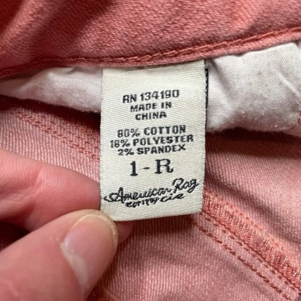 American Rag Cie Low Rise Dusty Rose Soft Pink Skinny Jeans 1 Regular 1R Stretch - Image 7