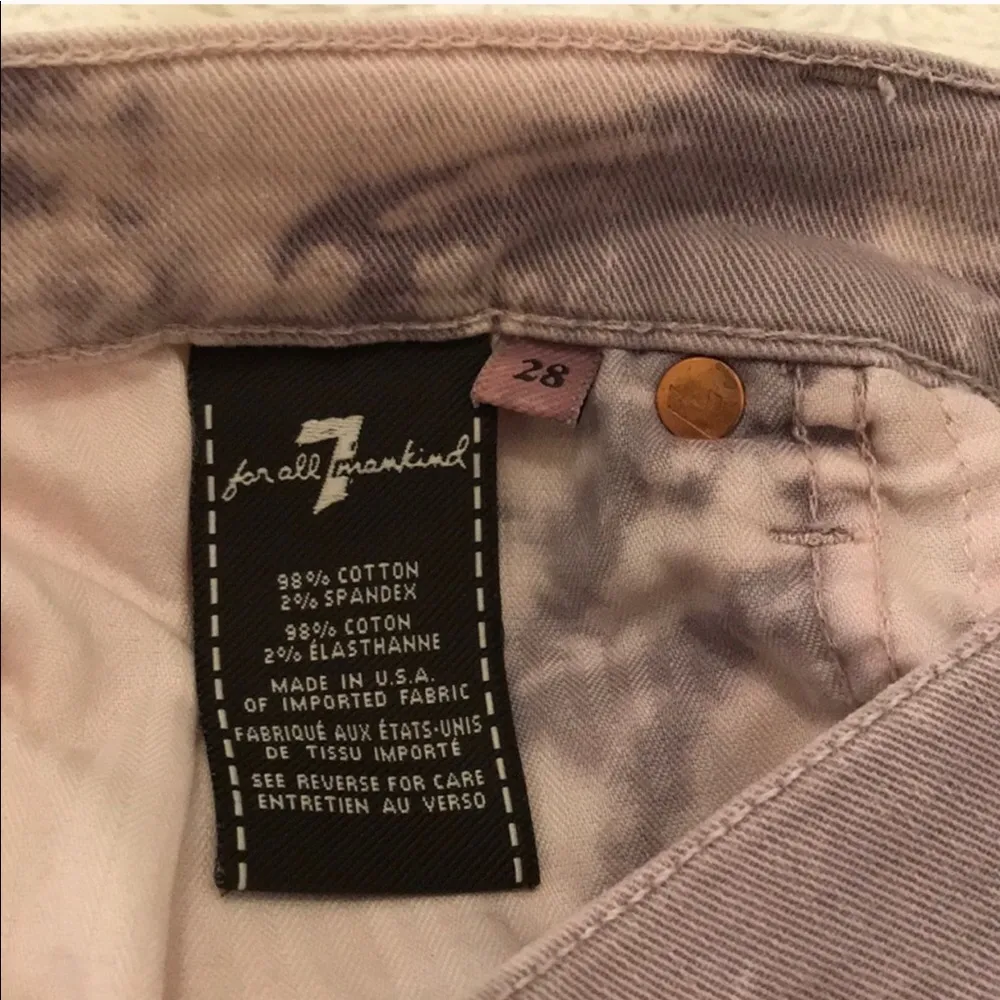 7FAM RARE Lilac/Purple Wash Roxanne Crop Jeans - Image 6