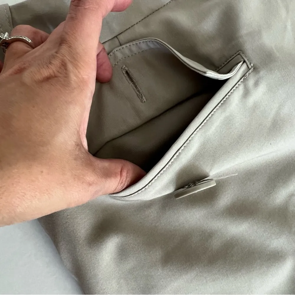 Larry Levine Stretch Culotte trouser pants size 8 sand color high waist wide leg - Image 11