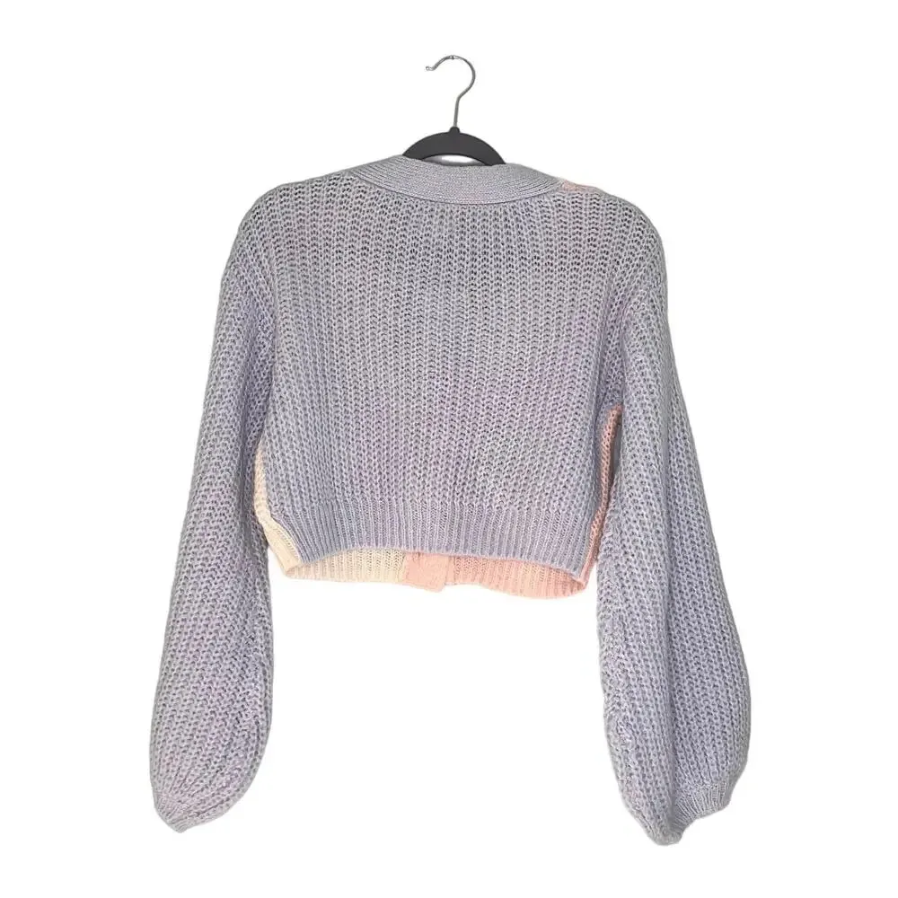 SO Crop  Color Block Cardigan Size S - Image 3