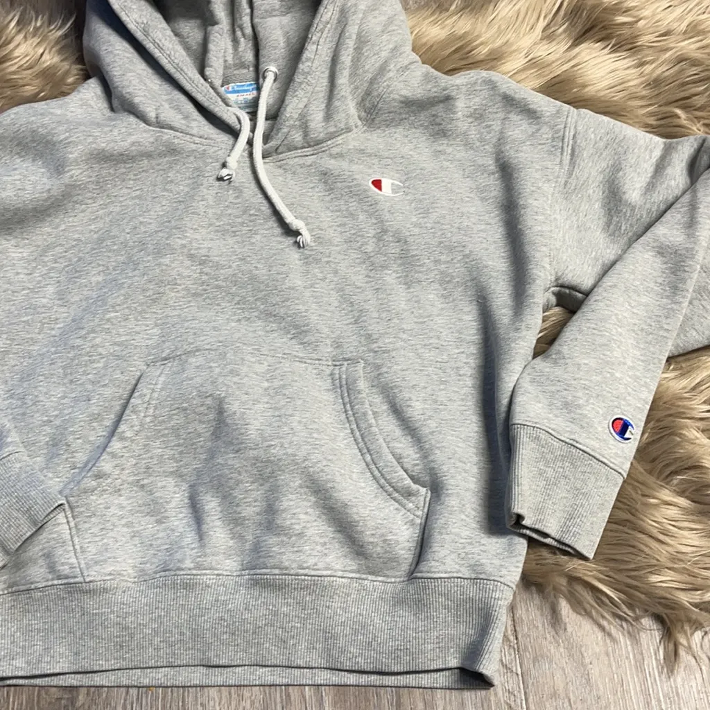 Retro Double Hooded Cropped Sweatshirt/Hoodie Small - Image 6