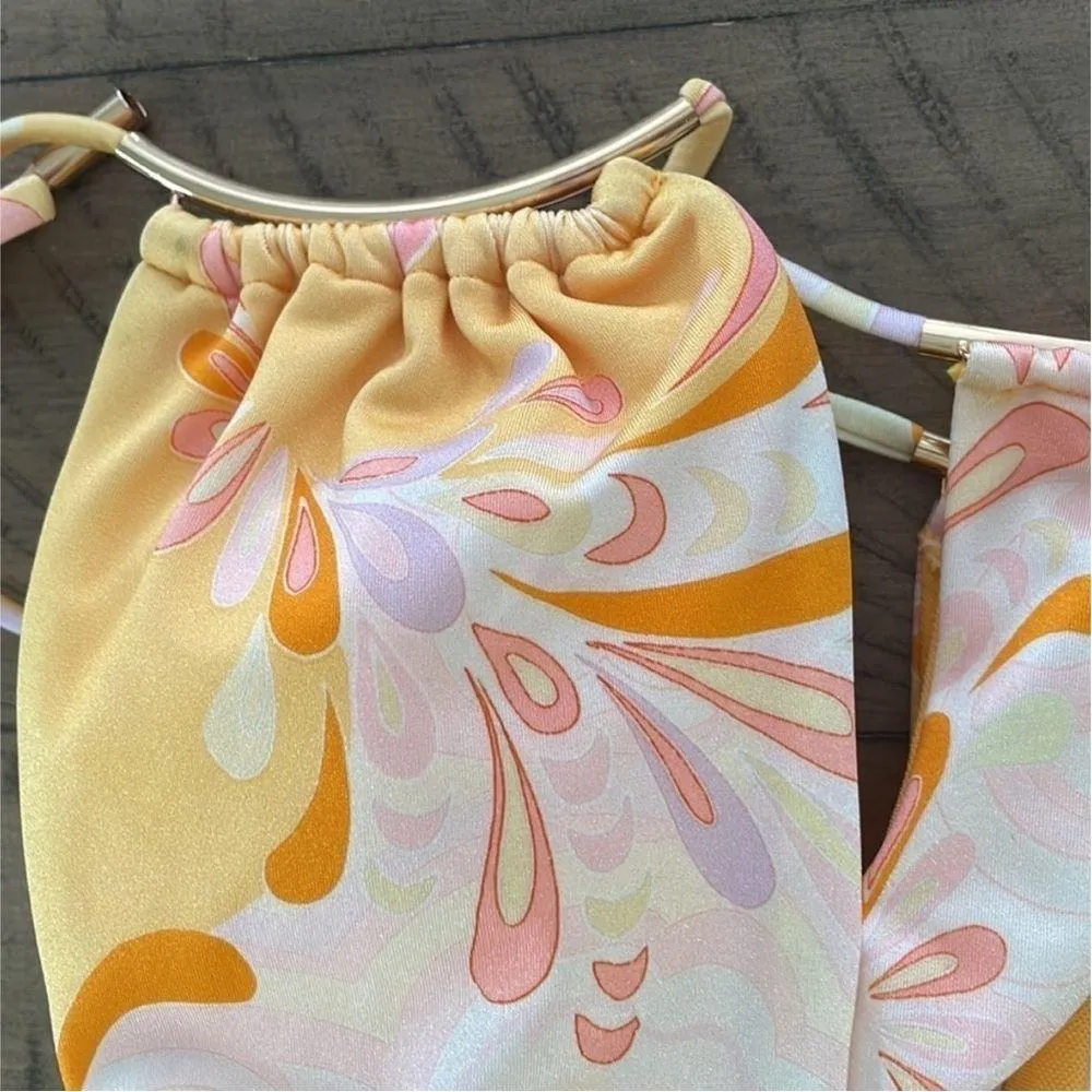 NWT Print Halter Bandeau Bikini Top US6 - Image 16