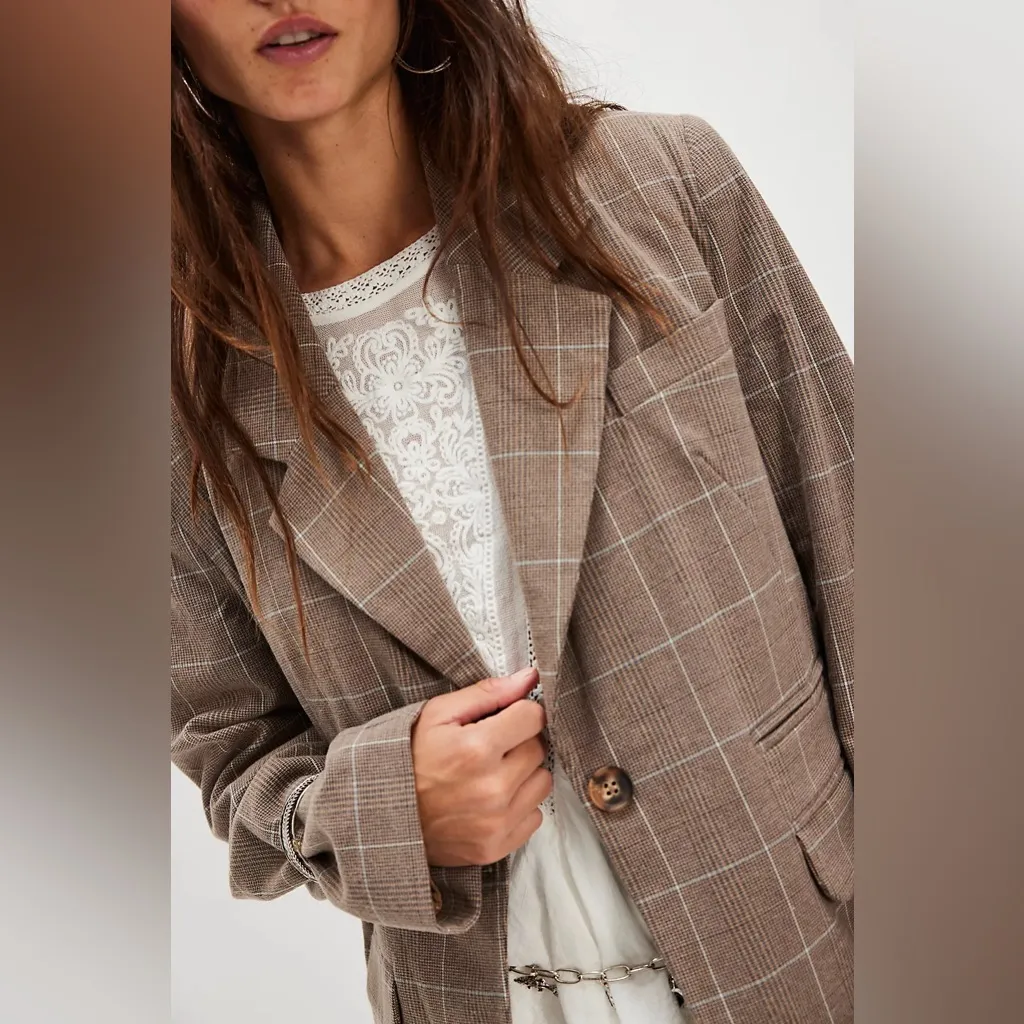 Free People Paper Cut Pinstripe Blazer - Image 6