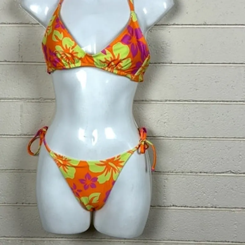 Wild Fable Floral Orange Bikini size XS/S - Image 3
