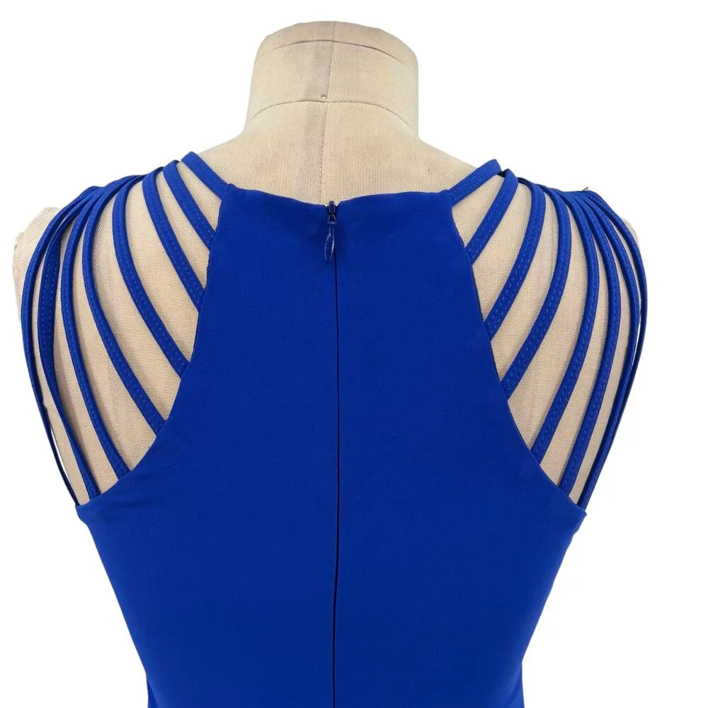 Dress the Population Cora Strappy Shoulder Sheath Dress Mini Cobalt Blue Size XS - Image 8