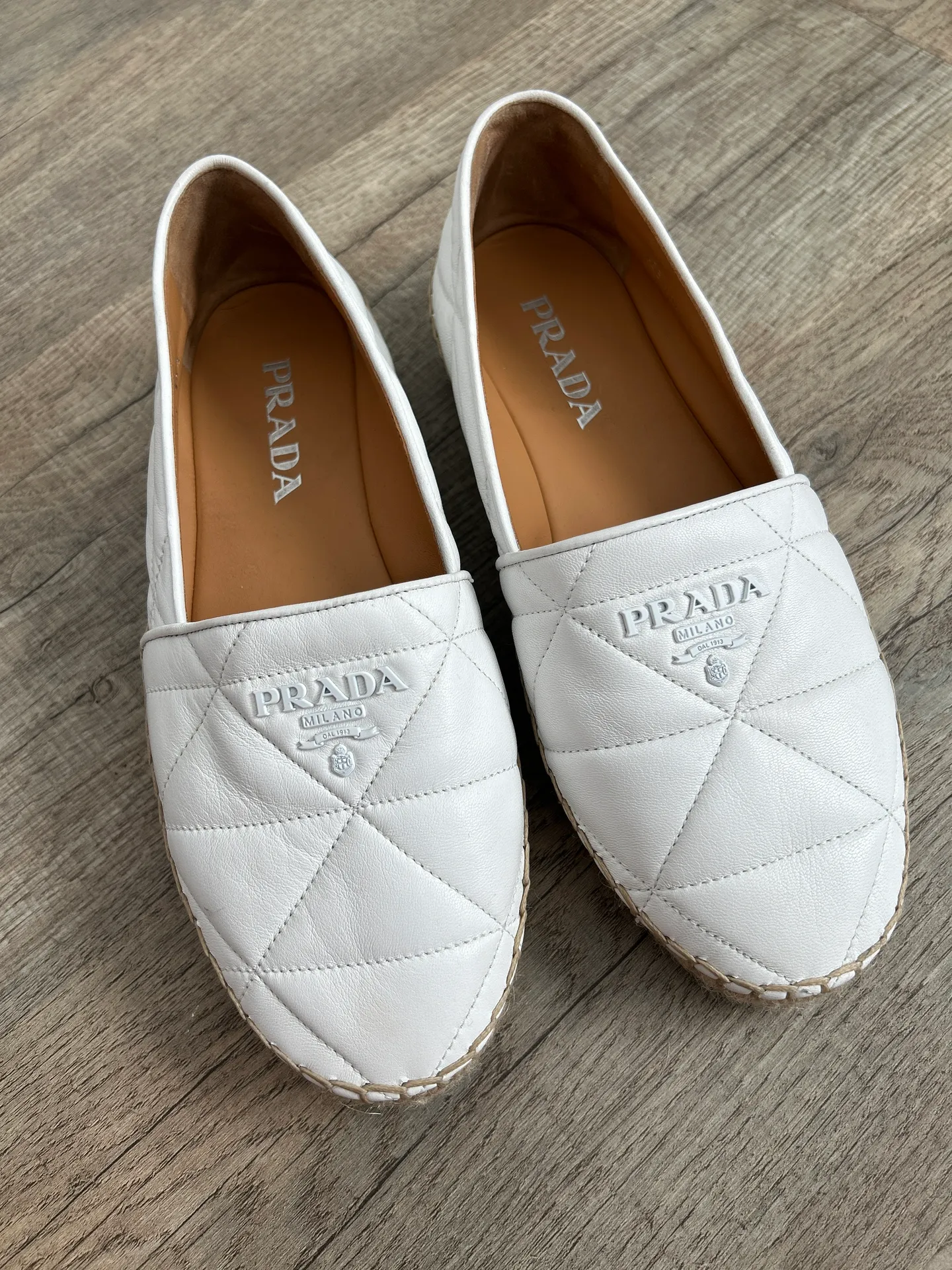 white quilted espadrilles size 37 - Image 5
