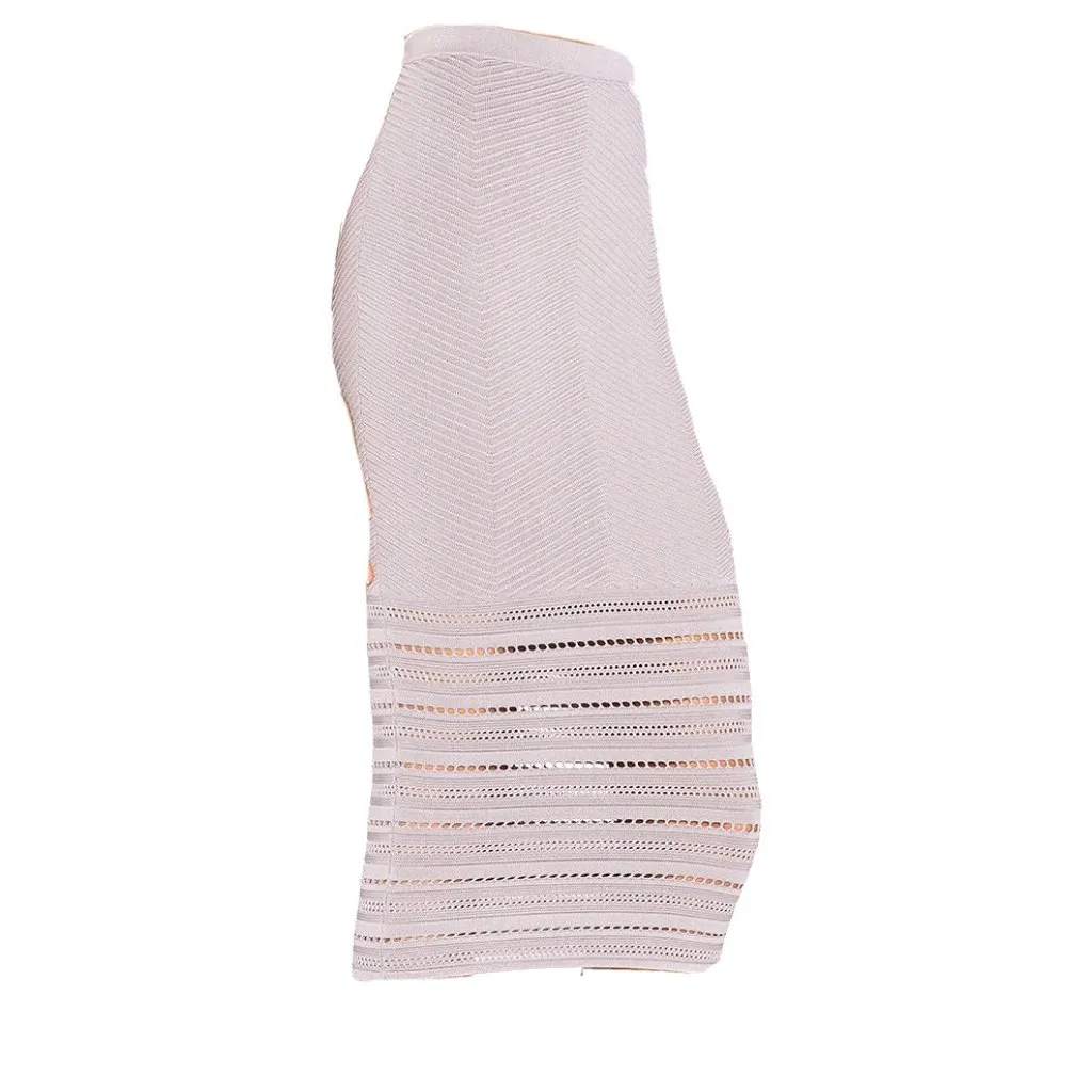 NWT Ronny Kobo DARLING in Steel Ribbed Row Ottoman Texture Stretch Knit Skirt XS - Image 4