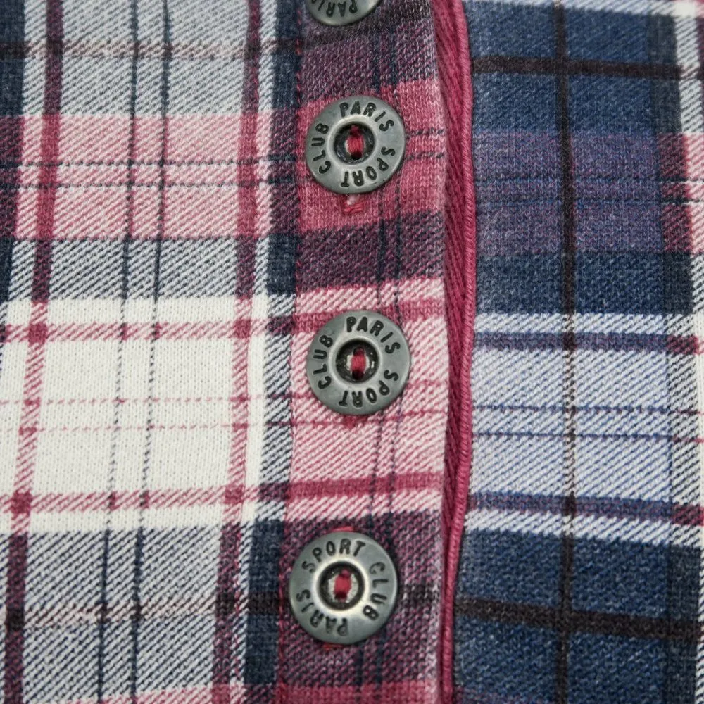 Vintage 90s Paris Sports Club Plaid Polo Shirt - Image 4