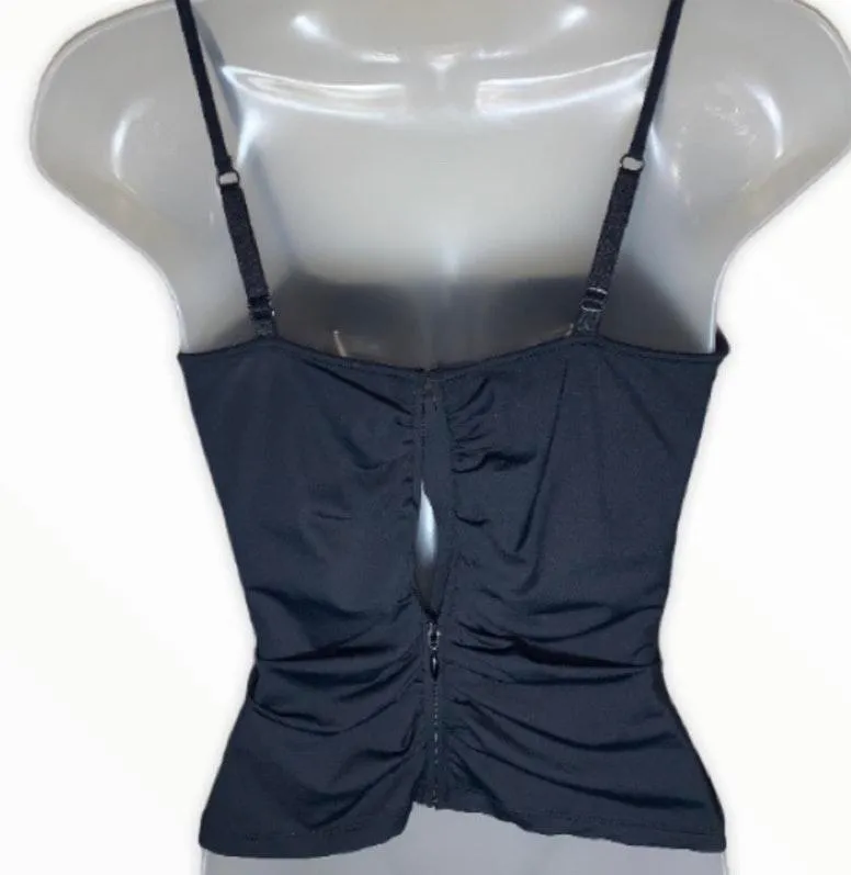 Essendi Black Padded & Ruched Satin Top Small - Image 4