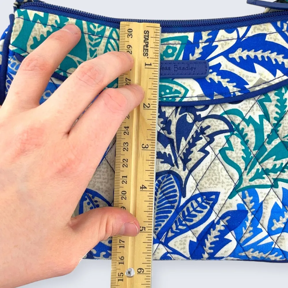 Vera Bradley Santiago Blue Teal Green Gray Small Little Crossbody Bag $34 - Image 7