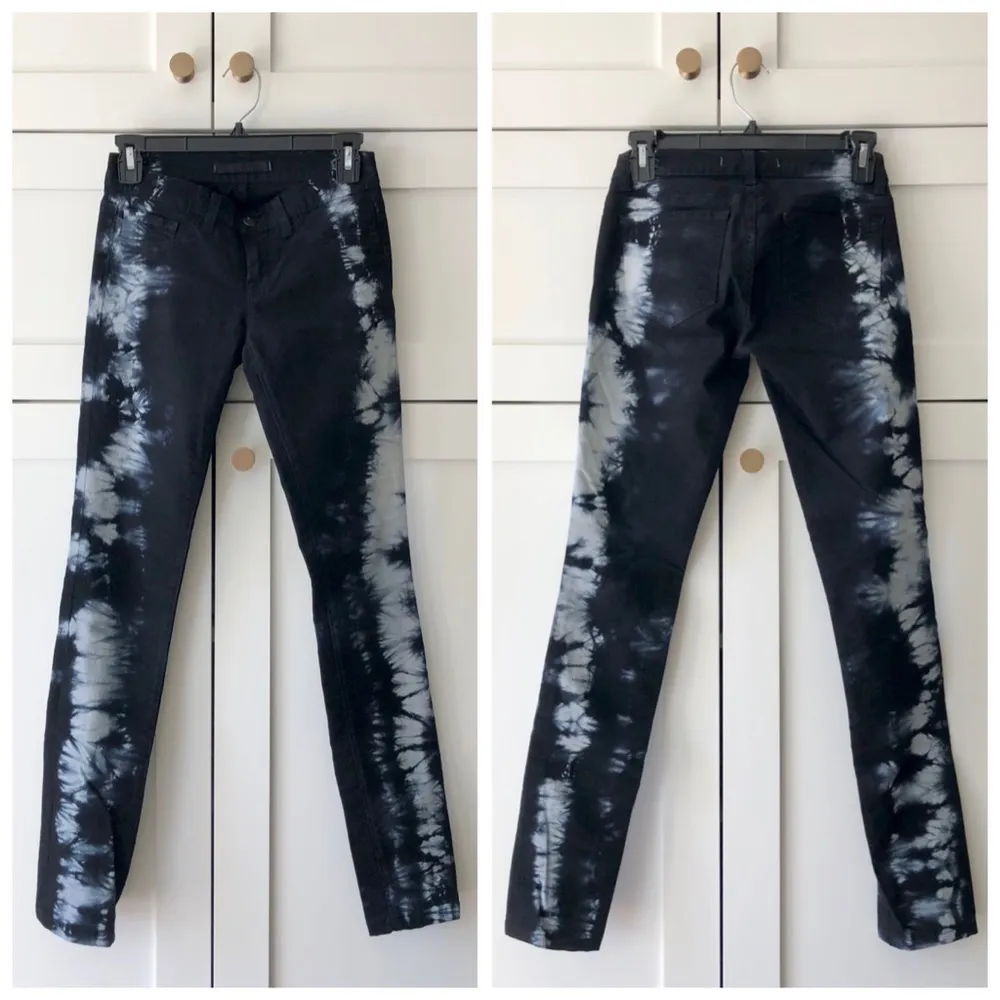 J BRAND Tie Dye Rinse Twill Black Pencil Leg Skinny Jeans, sz. 25 - Image 12