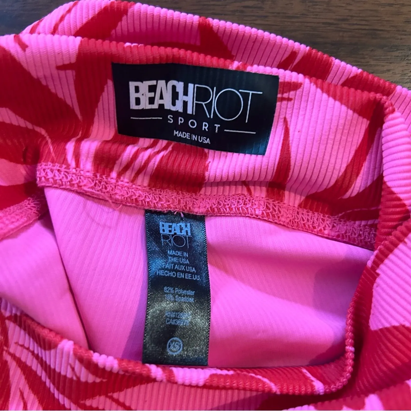Beach Riot Sport XS Biker Shorts Neon‎ Pink Tropical Floral Athletic NEW $84 - Image 4