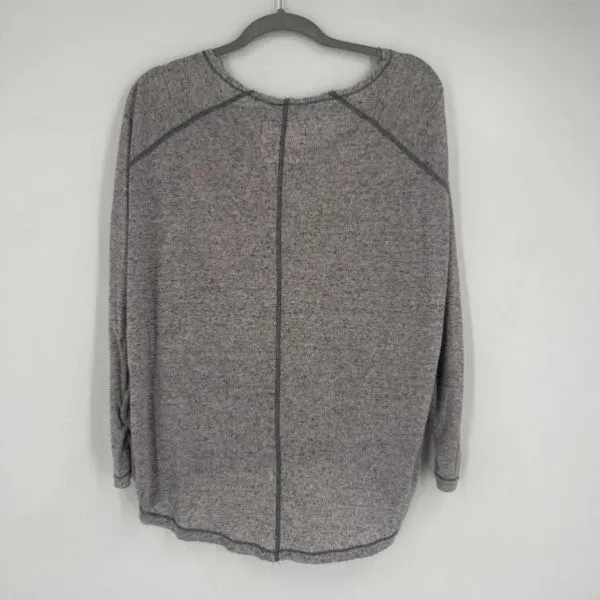 Free People Cloud Nine Boxy Long Sleeve Linen Blend Swing Tee Shirt Gray Size XS - Image 9