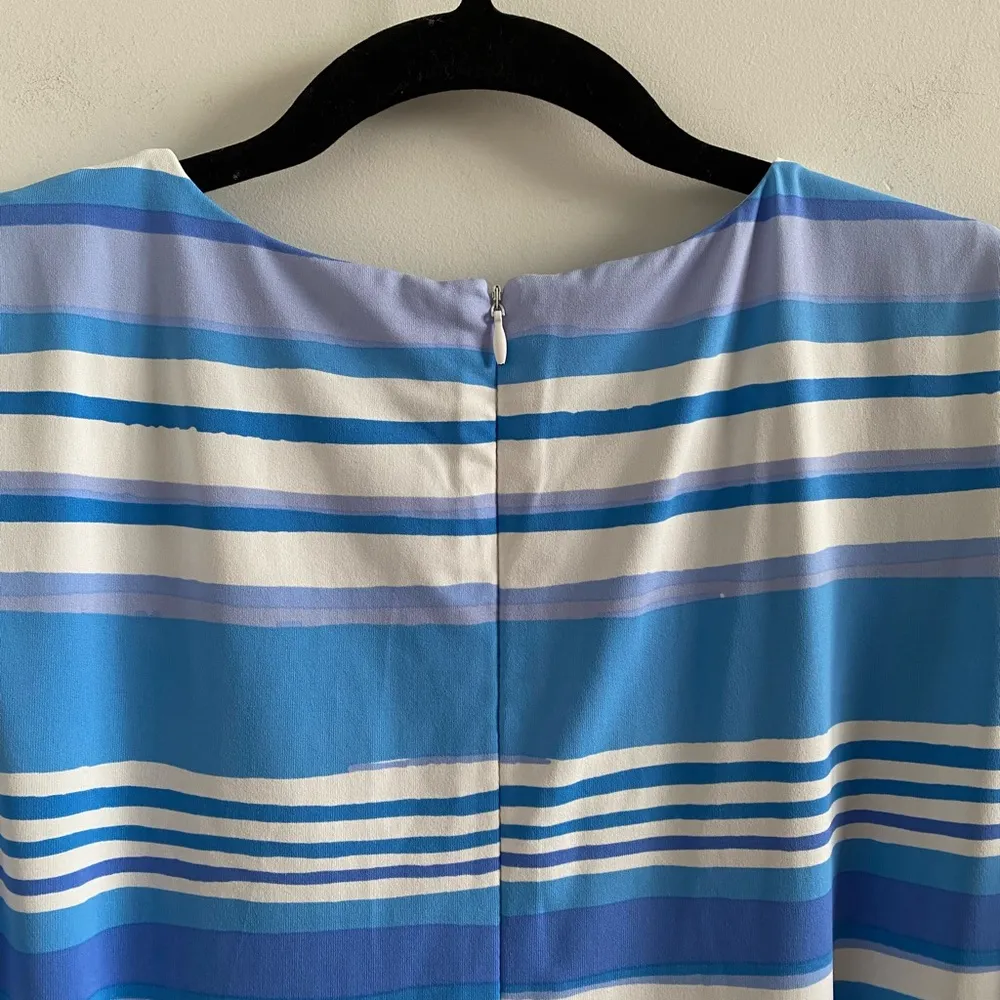 J. McLaughlin Catalina Cloth Blue Watercolor Stripe Sophia Dress Size L - Image 10