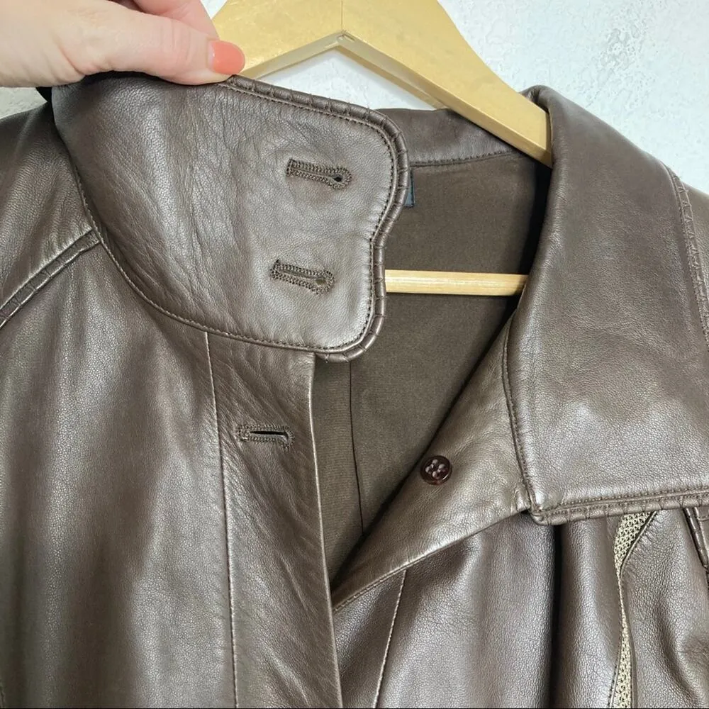 Zenobia Chocolate Brown 100% Leather Italian Moto Jacket 6 - Image 6
