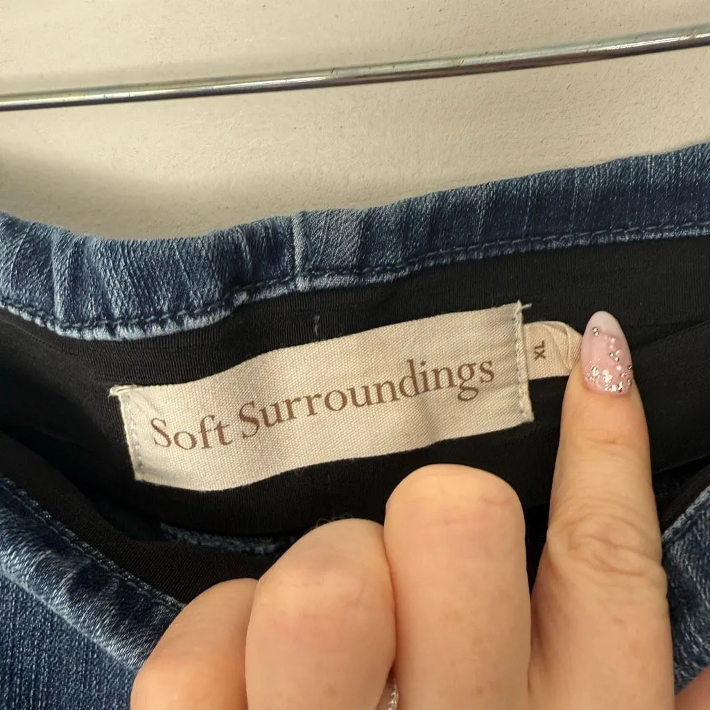 Soft Surroundings Women’s XL Blue Denim Pull on Jeans - Image 2