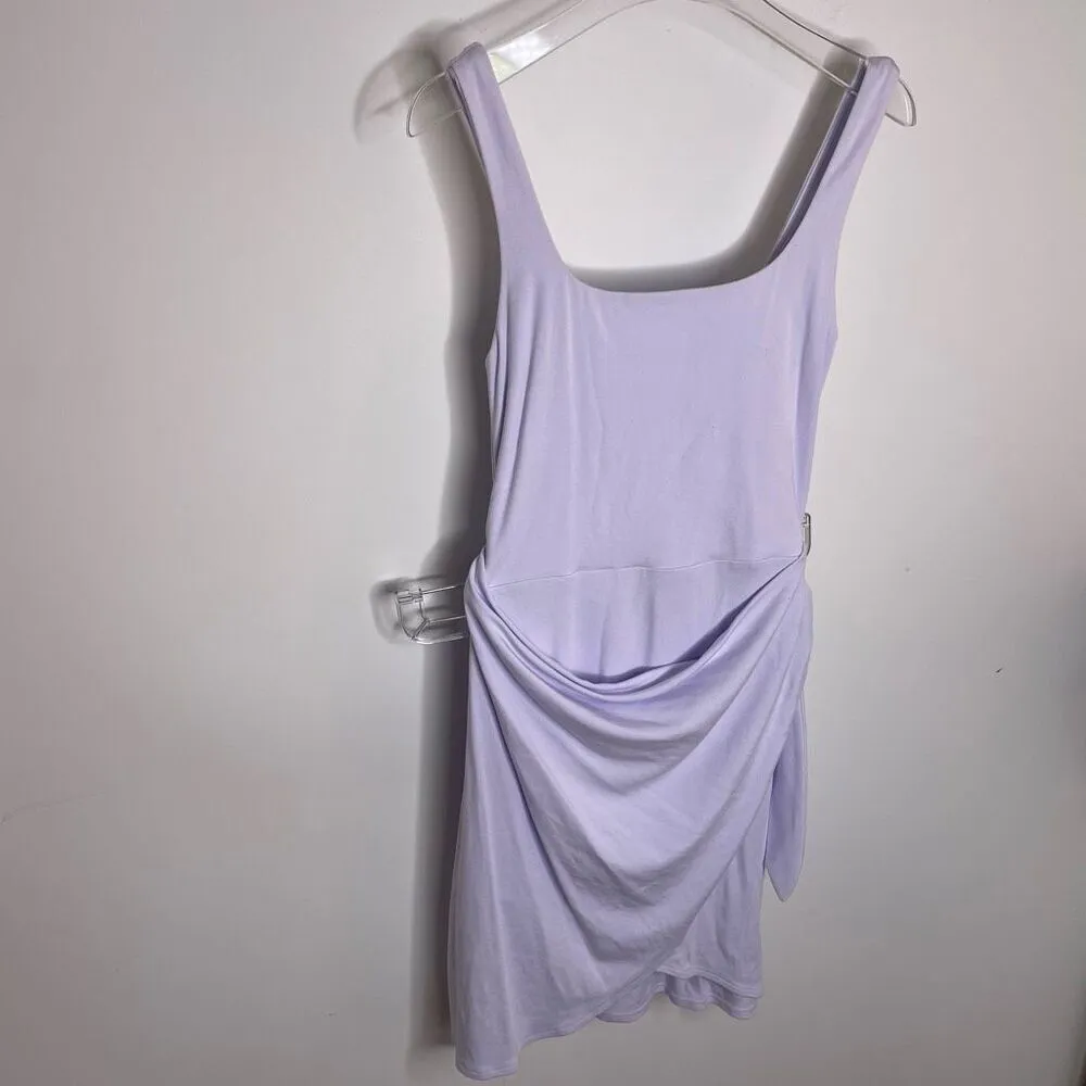 Wilfred Aritzia Saturn Mini Dress Women's XS Lavender Purple Wrap Asymmetrical - Image 4