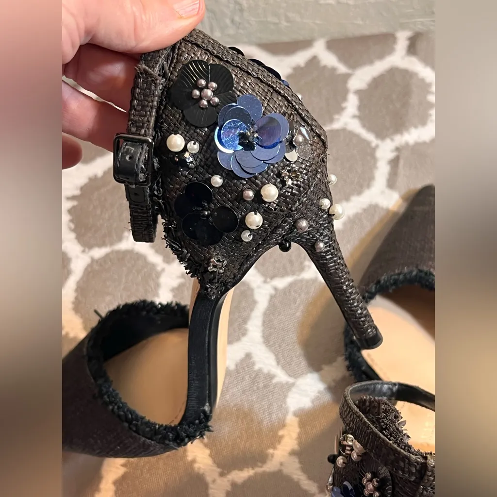 Zara Black Heels Embellished Ankle Strap EU 36 US 5.5 - Image 14