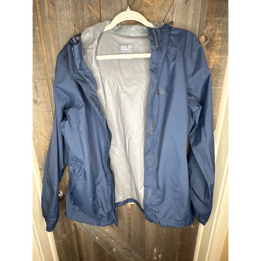 Jack Wolfskin Women's XL Texapore Hooded Rain Jacket Dark Blue Full Zip - Image 8