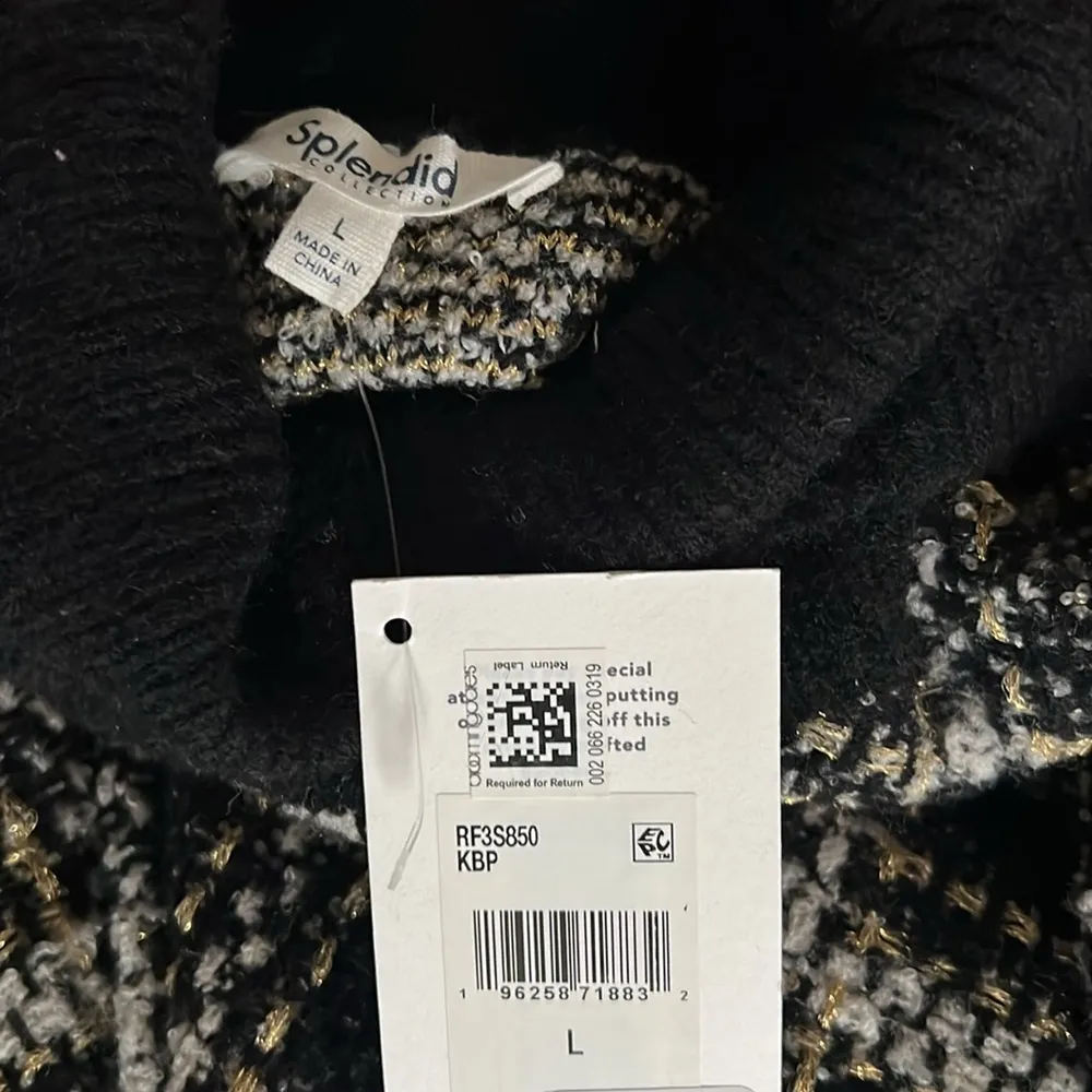 Splendid Ginny Plaid Turtleneck Alpaca & Wool-Blend Sweater Size L NEW $188 - Image 9