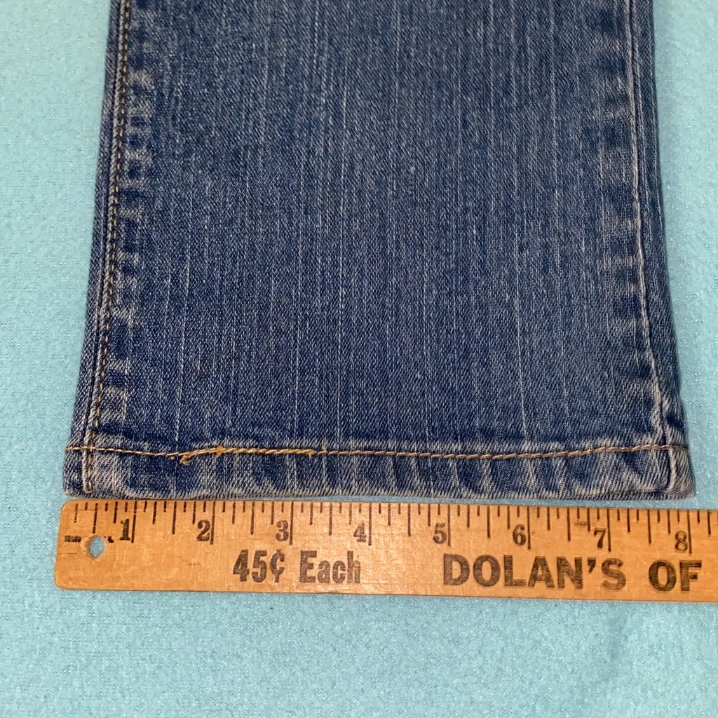 LEVI’S 505 straight leg mid rise 5 pocket blue medium length classic size 10 - Image 16