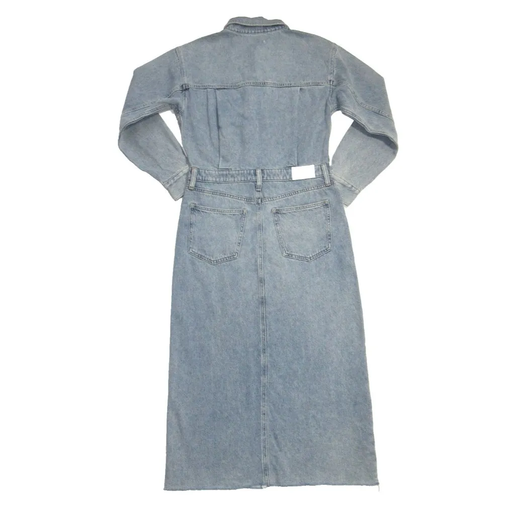 NWT Pistola Amira in Marcel Blue Heavyweight Denim Midi Shirt Dress M $228 - Image 7