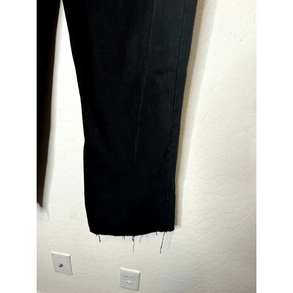 Abercrombie & Fitch The Loose High Rise Size 29 Raw Hem Black Pleated - Image 4
