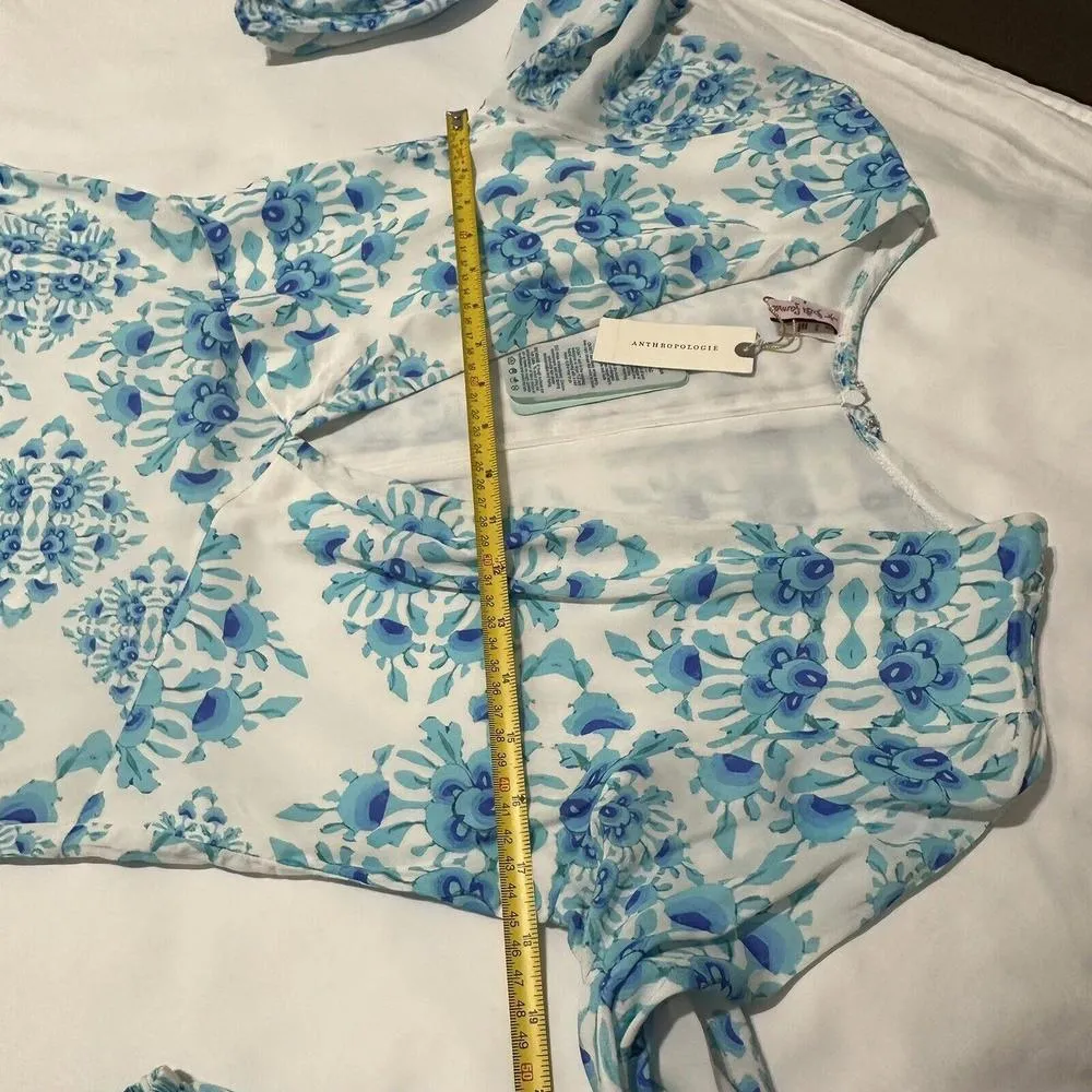 Luli Fama Maxi Dress Sky Blue & White Sz S Small Beach Wear MSRP $208 - Image 12