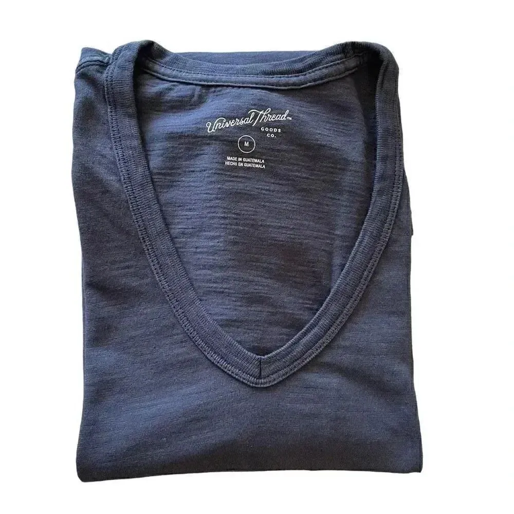 Universal Thread Charcoal Gray V-Neck Short Sleeves Cotton M # 1351 - Image 7